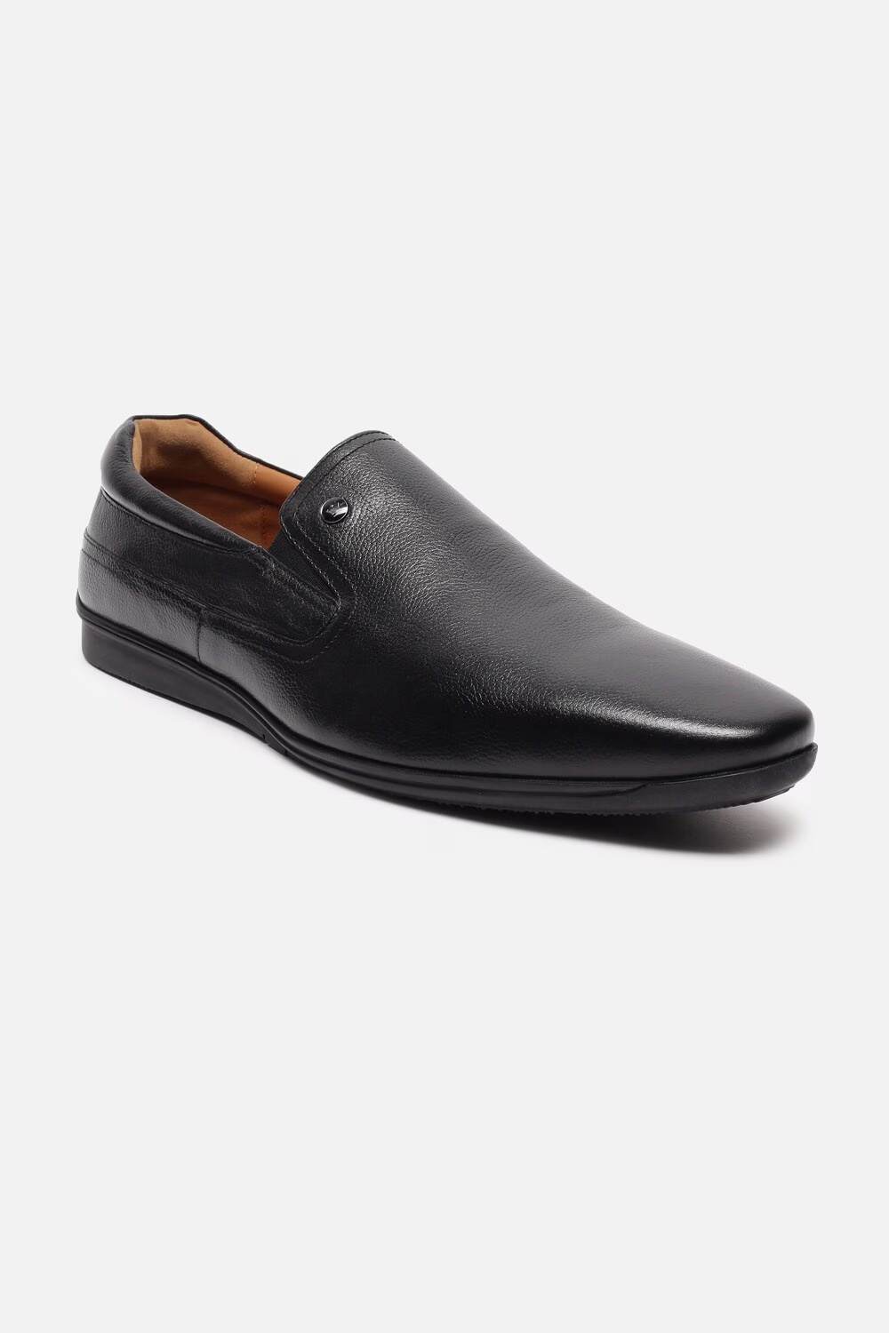 Men Black Slip Ons-Black