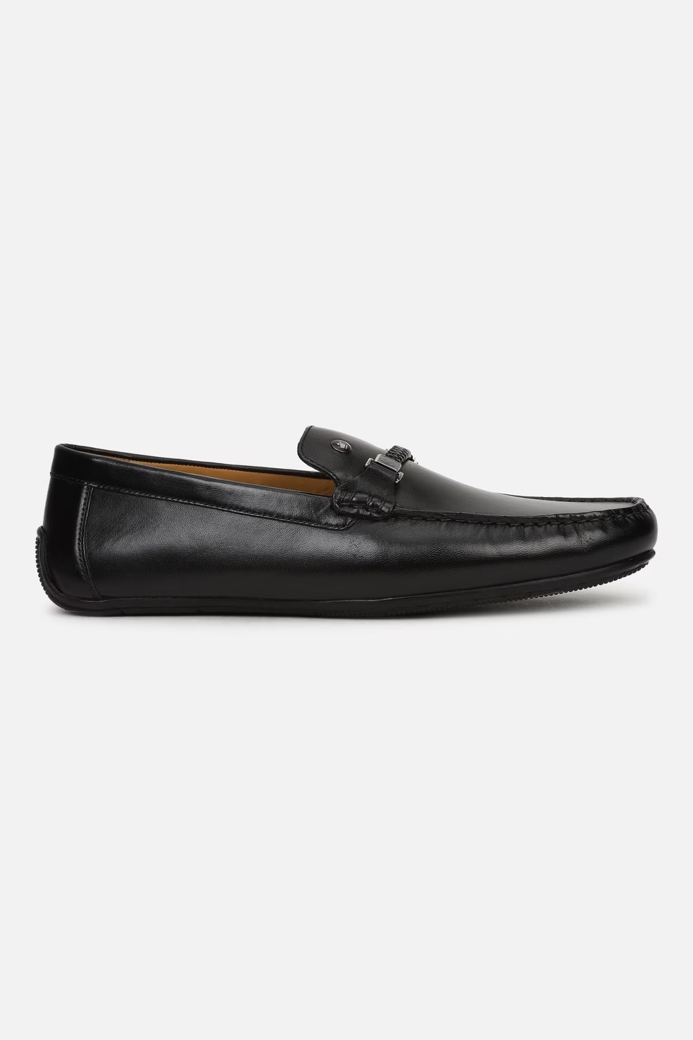 Men Braided Saddle Detail Leather Black Moccassin Slip On Shoes-Black 1 47795-men-braided-saddle-detail-leather-black-moccassin-slip-on-shoes-black-1.jpg