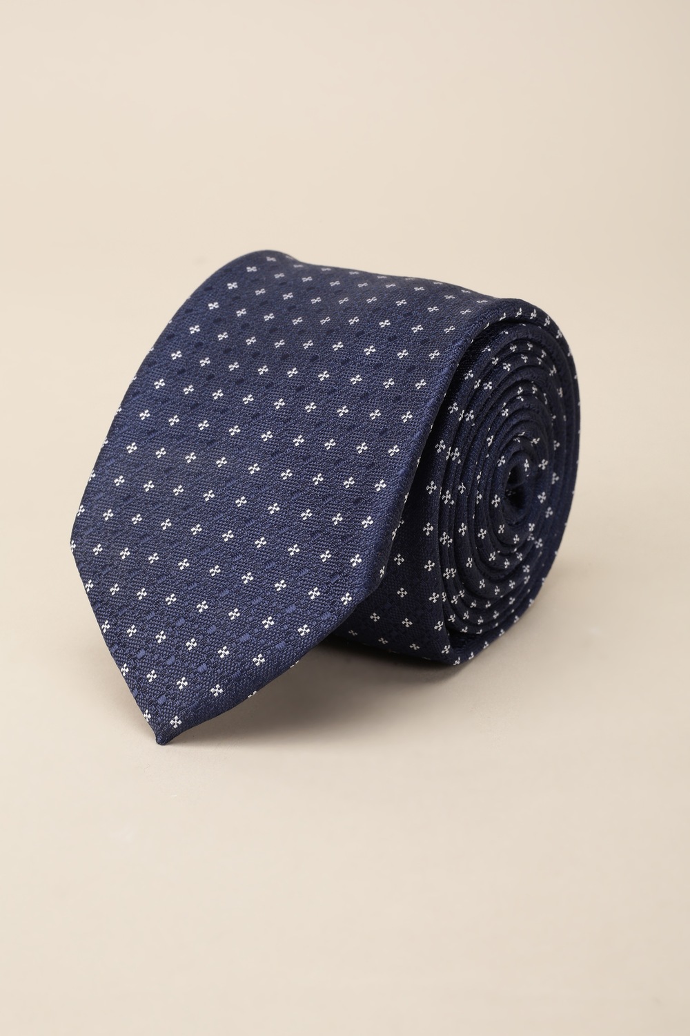 Men Navy Embroidered Tie-Navy