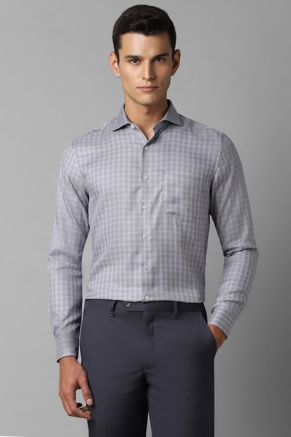 Men Grey Slim Fit Check Full Sleeves Formal Shirt-Grey 1 47851-men-grey-slim-fit-check-full-sleeves-formal-shirt-grey-1.jpg