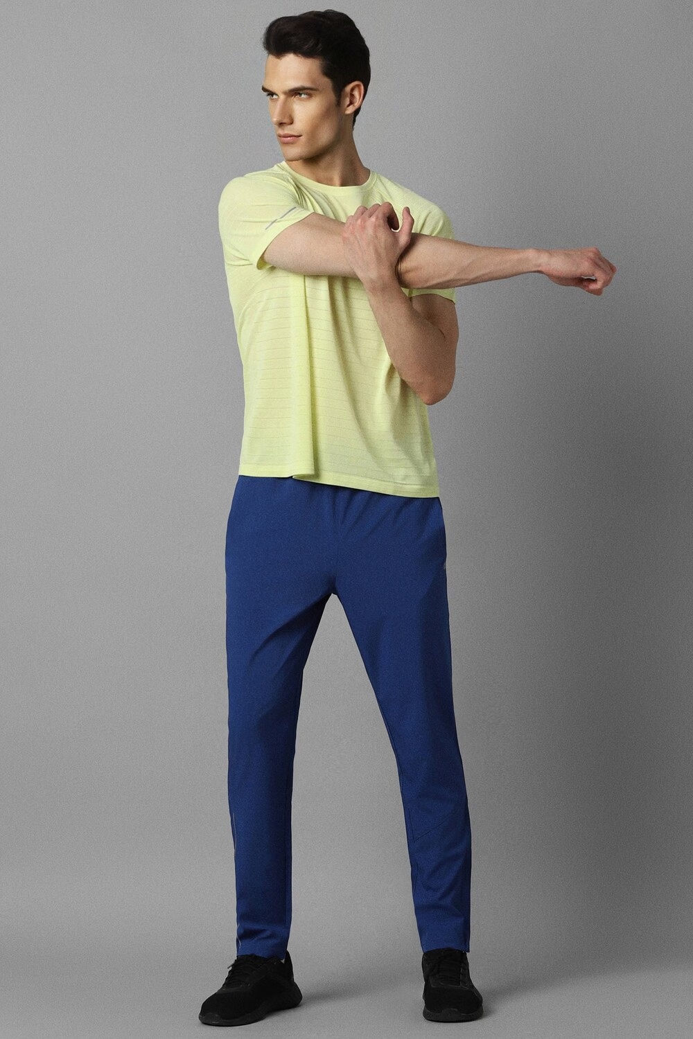 Men Blue Solid Casual Track Pants-Blue