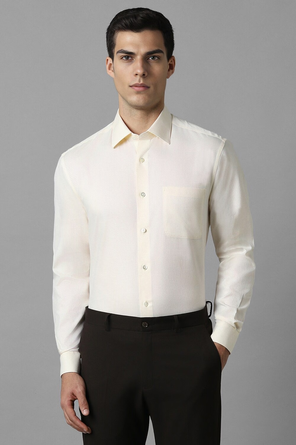 Men Cream Classic Fit Textured Full Sleeves Formal Shirt-Cream 1 48060-men-cream-classic-fit-textured-full-sleeves-formal-shirt-cream-1.jpg