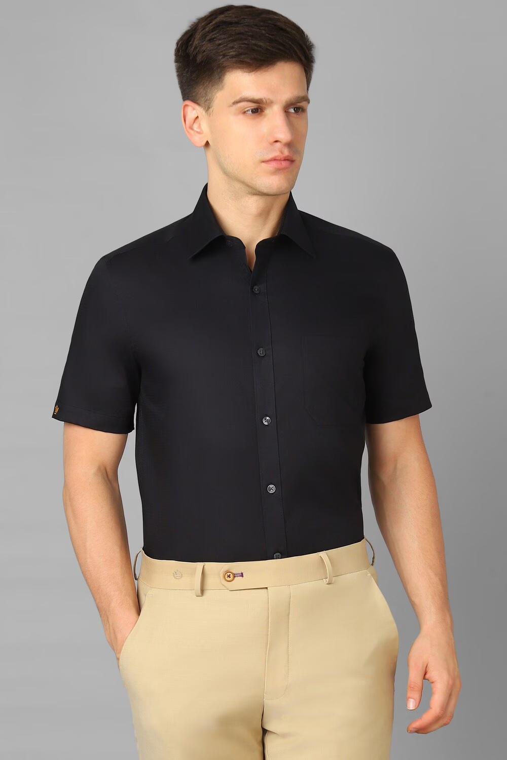 Men Black Classic Fit Textured Half Sleeves Formal Shirt-Black 1 4812-men-black-classic-fit-textured-half-sleeves-formal-shirt-black-1.jpg