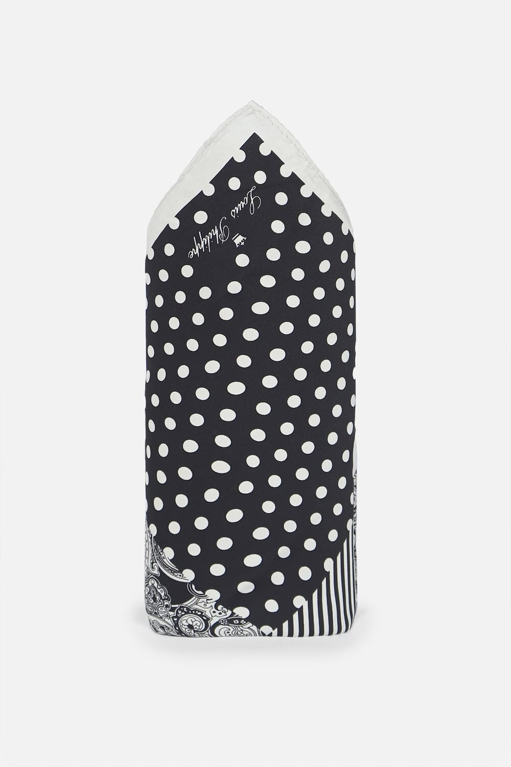 Men Grey Print Formal Pocket Square-Grey