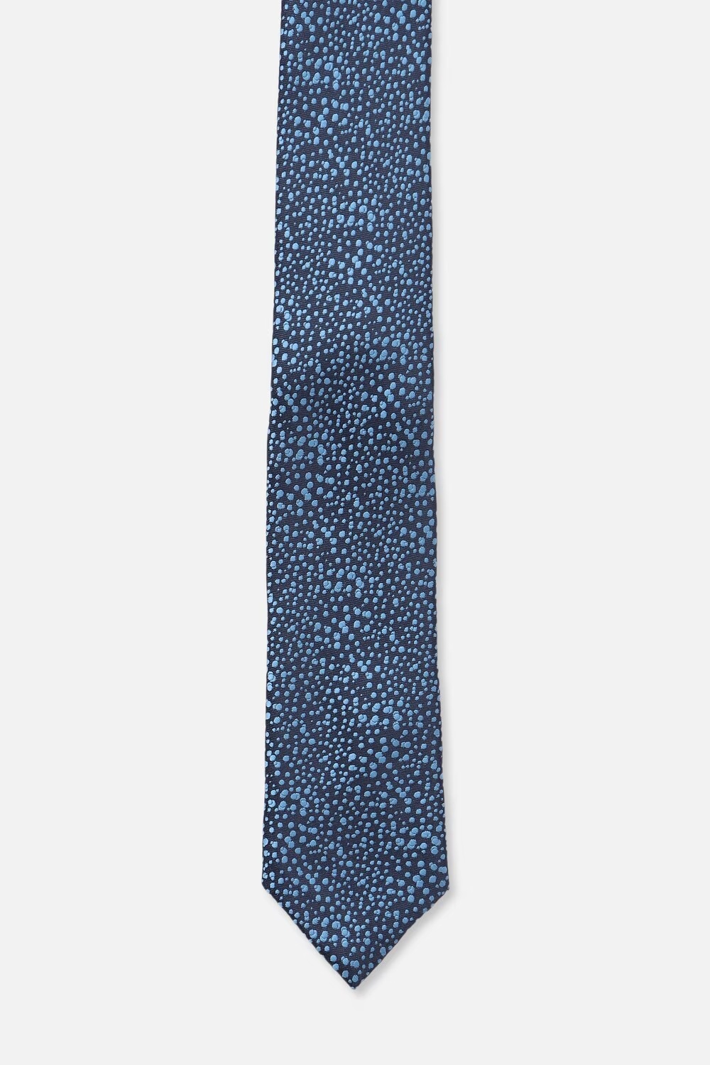 Men Blue Print Tie-Blue