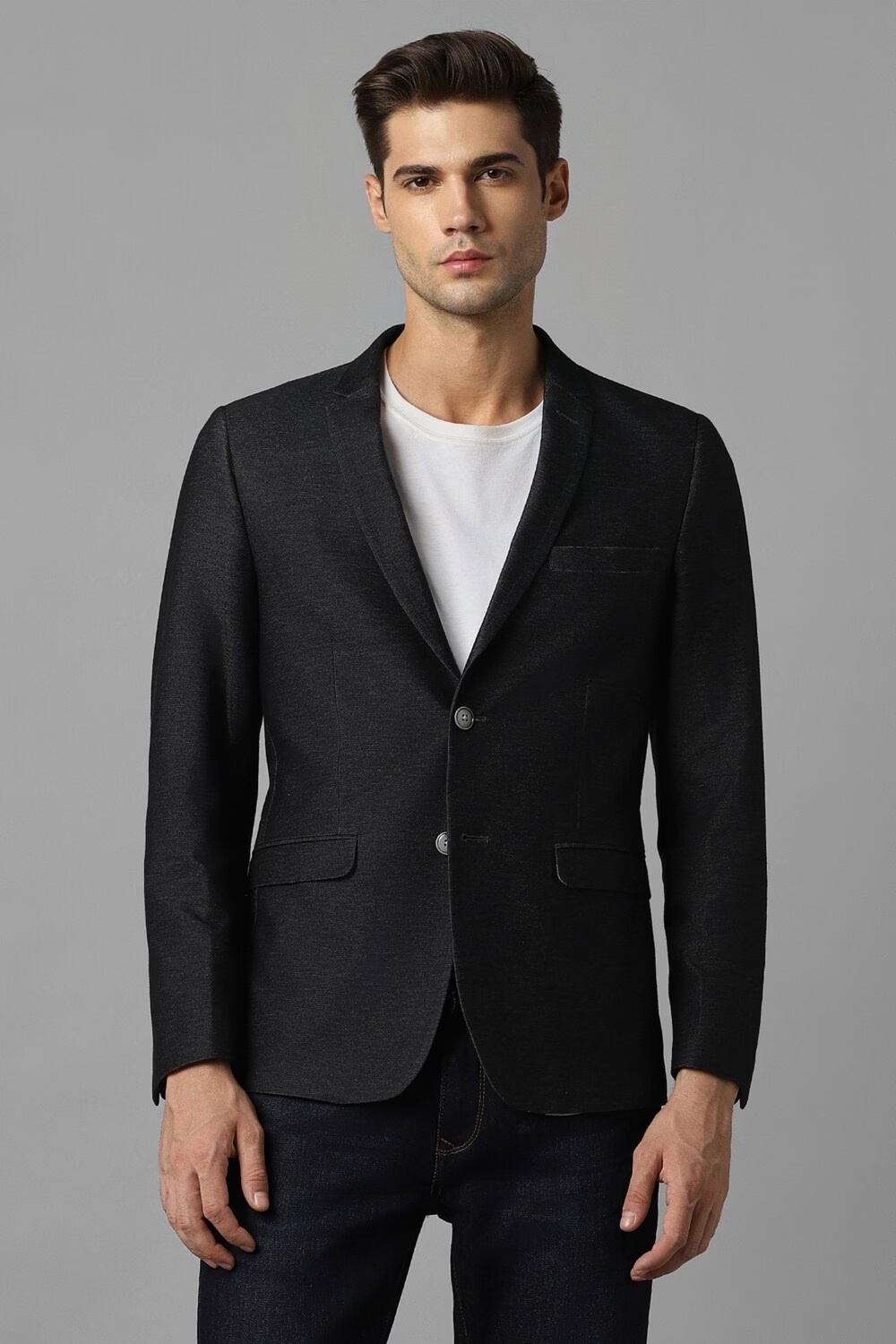 Men Black Super Slim Fit Textured Casual Blazer-Black 1 49503-men-black-super-slim-fit-textured-casual-blazer-black-1.jpg