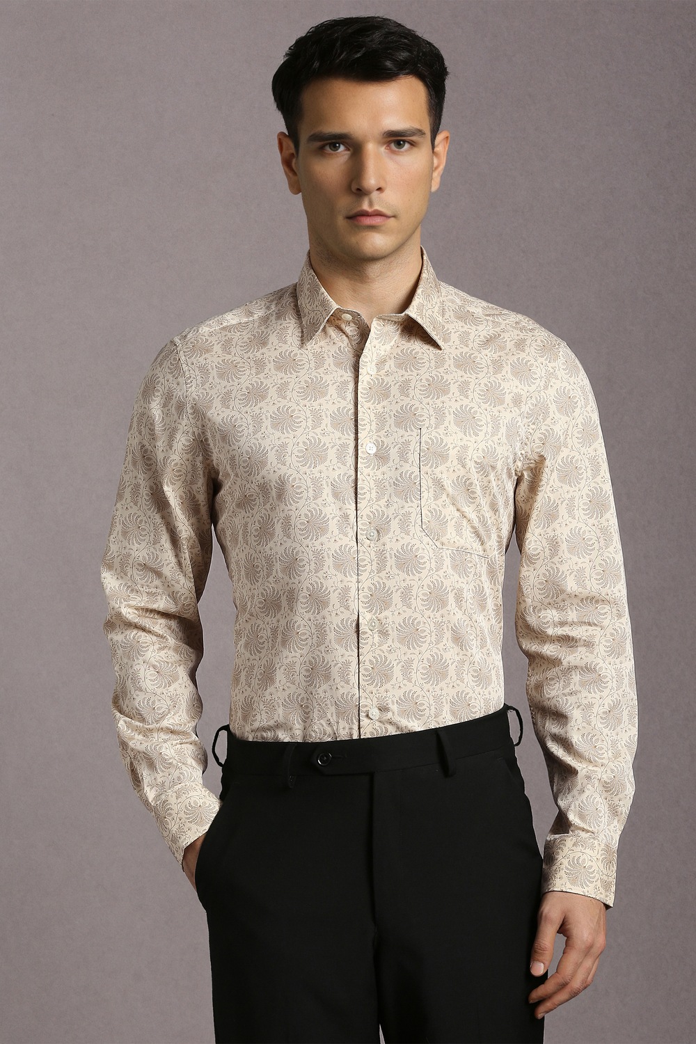 Men Beige Print Full Sleeves Formal Shirt-Beige 1 49885-men-beige-print-full-sleeves-formal-shirt-beige-1.jpg