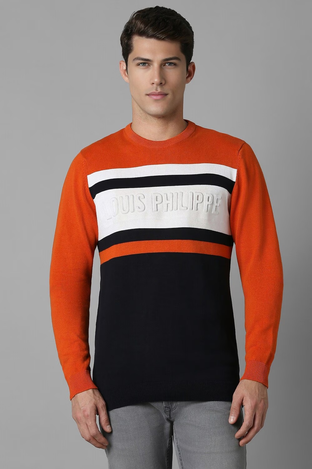 Men Multi Print Crew Neck Full Sleeves Sweater-Multi