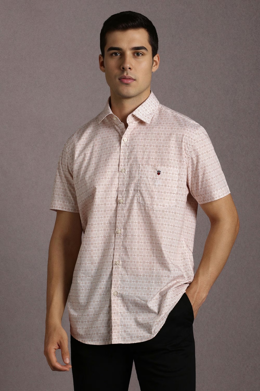 Men Beige Print Half Sleeves Casual Shirt-Beige 1 50089-men-beige-print-half-sleeves-casual-shirt-beige-1.jpg