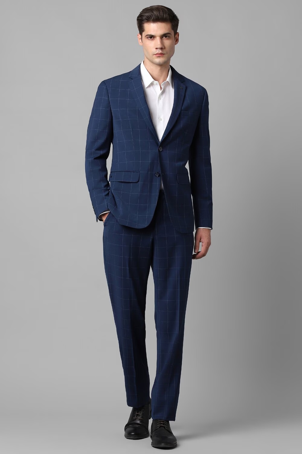 Men Navy Slim Fit Check Formal Two Piece Suit-Navy 1 5032-men-navy-slim-fit-check-formal-two-piece-suit-navy-1.jpg
