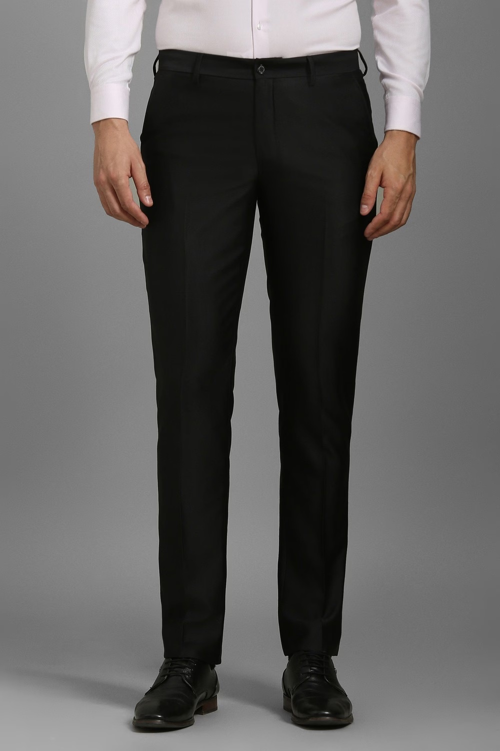 Men Black Solid Flat Front Formal Trousers-Black 1 50717-men-black-solid-flat-front-formal-trousers-black-1.jpg