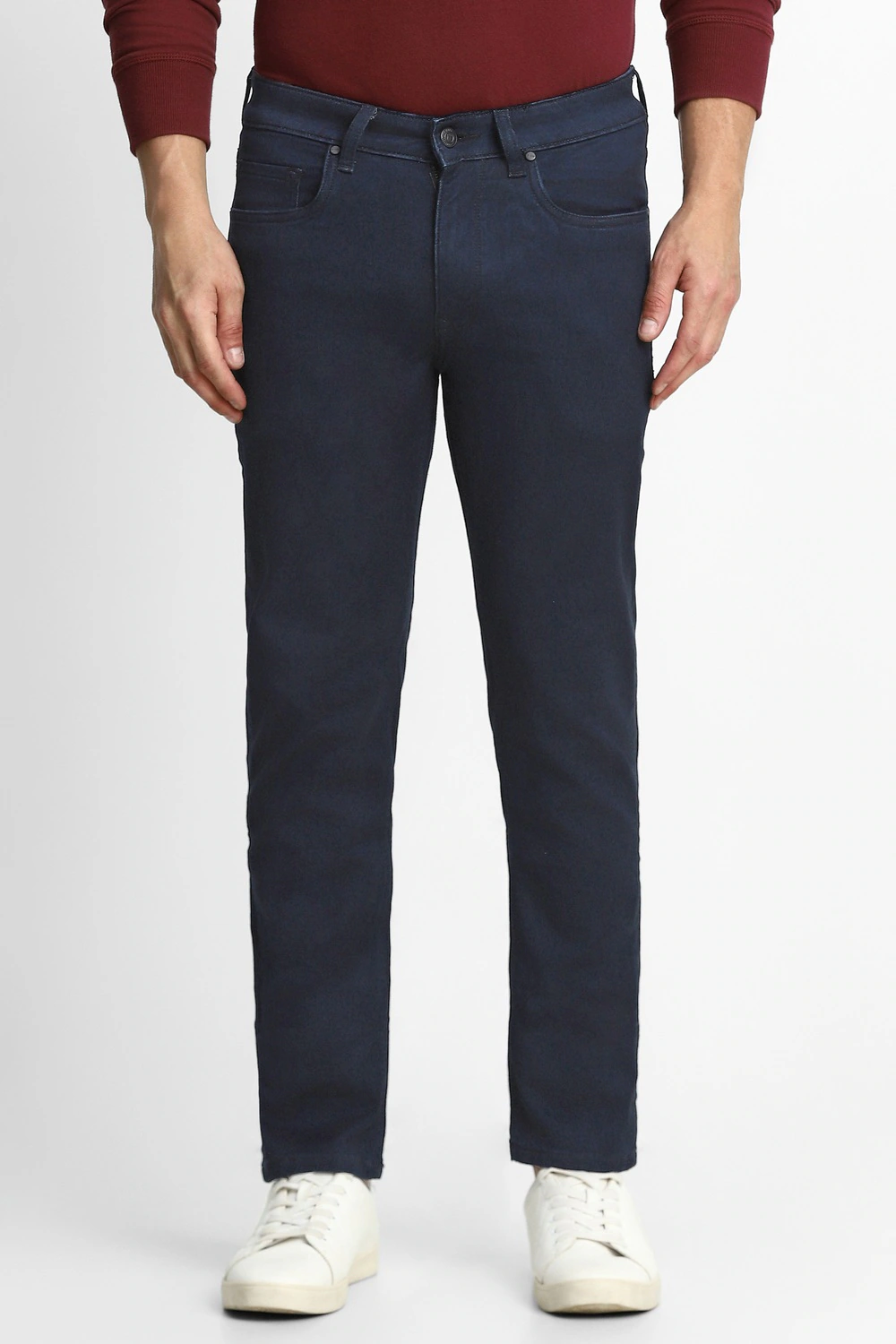 Men Navy Dark Slim Fit Jeans-Navy