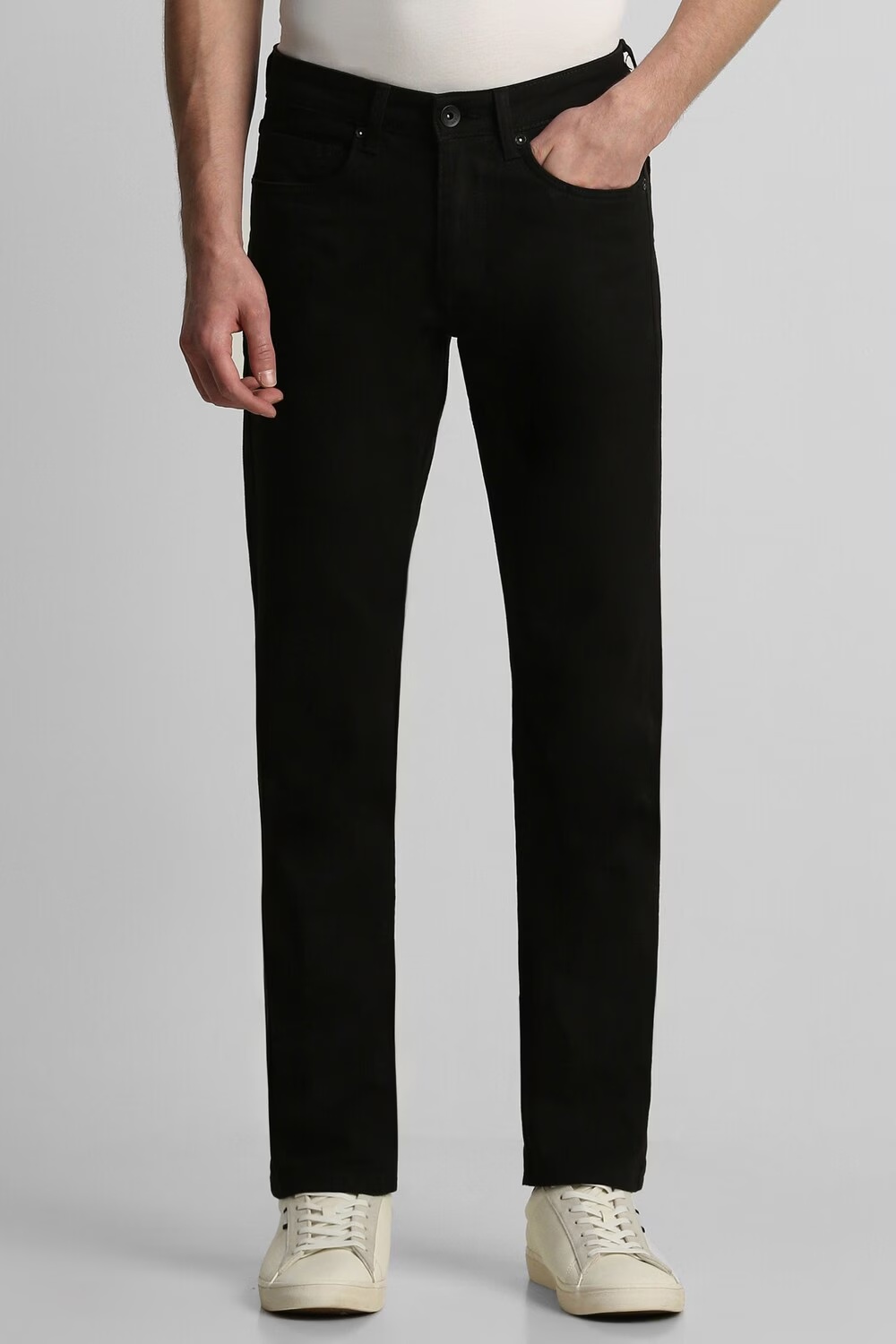 Men Black Dark Slim Fit Jeans-Black