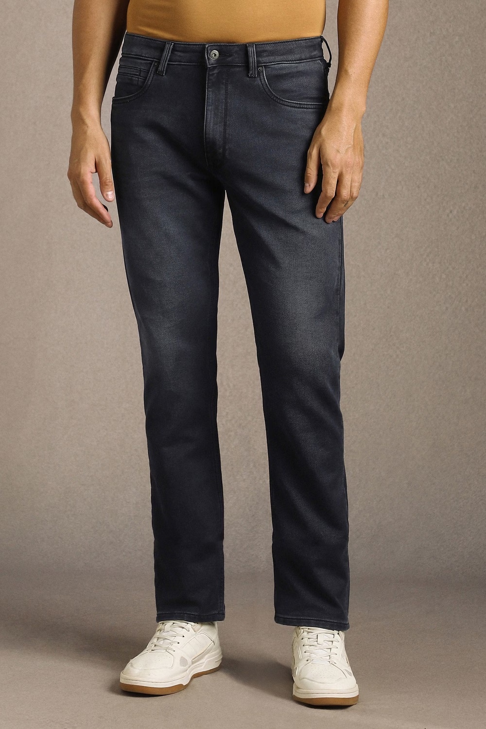 Men Grey Mid Slim Fit Jeans-Grey