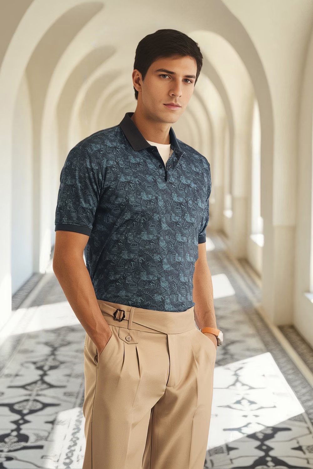 Men Navy Print Polo Neck T-shirt-Navy 14 51155-men-navy-print-polo-neck-t-shirt-navy-1.jpg