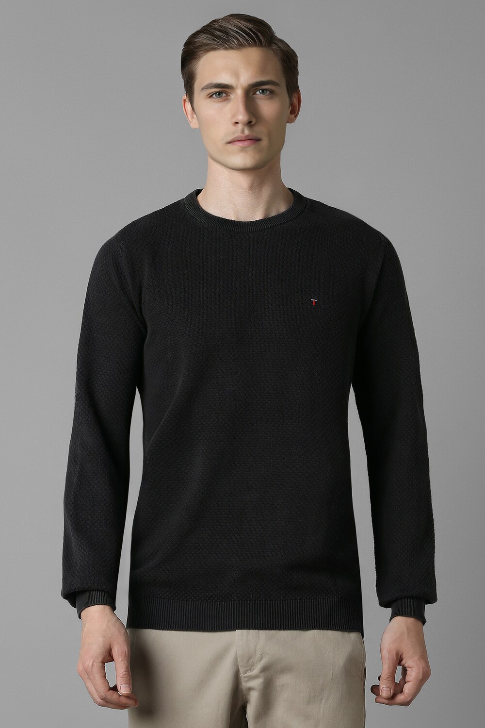 Men Black Textured Crew Neck Full Sleeves Sweater-Black 1 5163-men-black-textured-crew-neck-full-sleeves-sweater-black-1.jpg