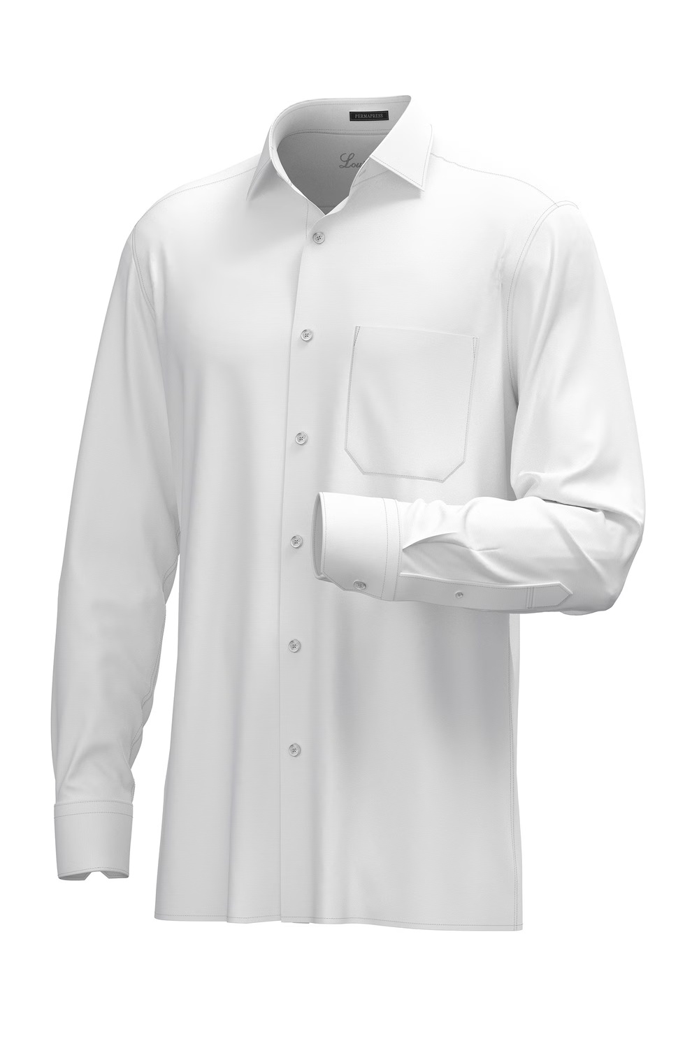 Men Pearl White Classic Fit Solid Full Sleeves Formal Shirt-White