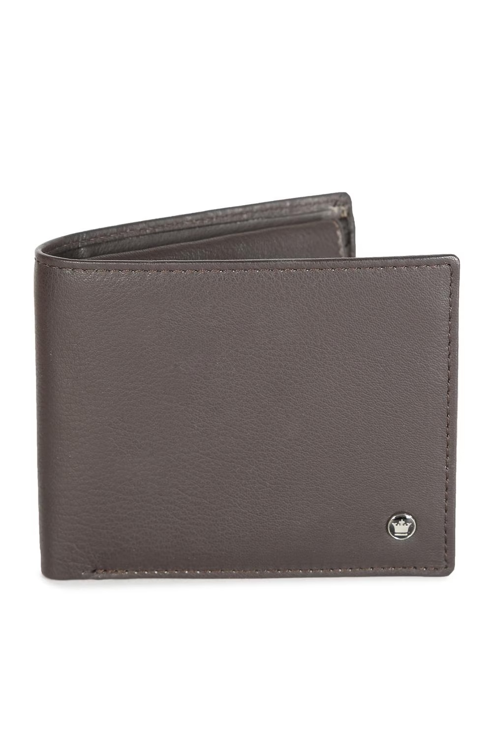 Louis Philippe Men Brown Solid Bifold Made from Premium Leather Multicard Flap Coin Wallet-Brown