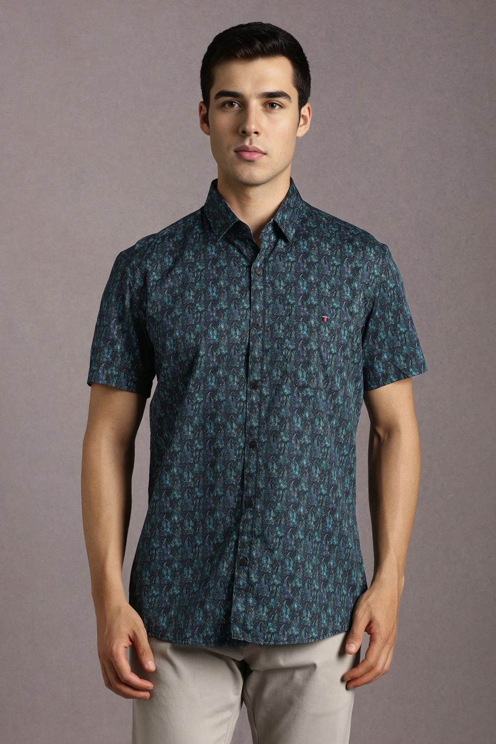 Men Multicolor Print Half Sleeves Casual Shirt-Multicolor