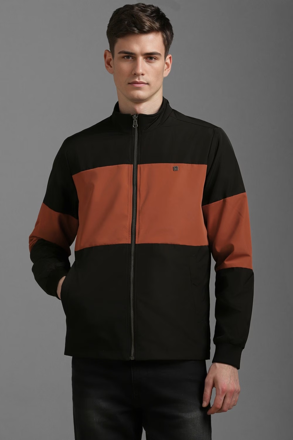 Men Casual Black Print Jackets-Black