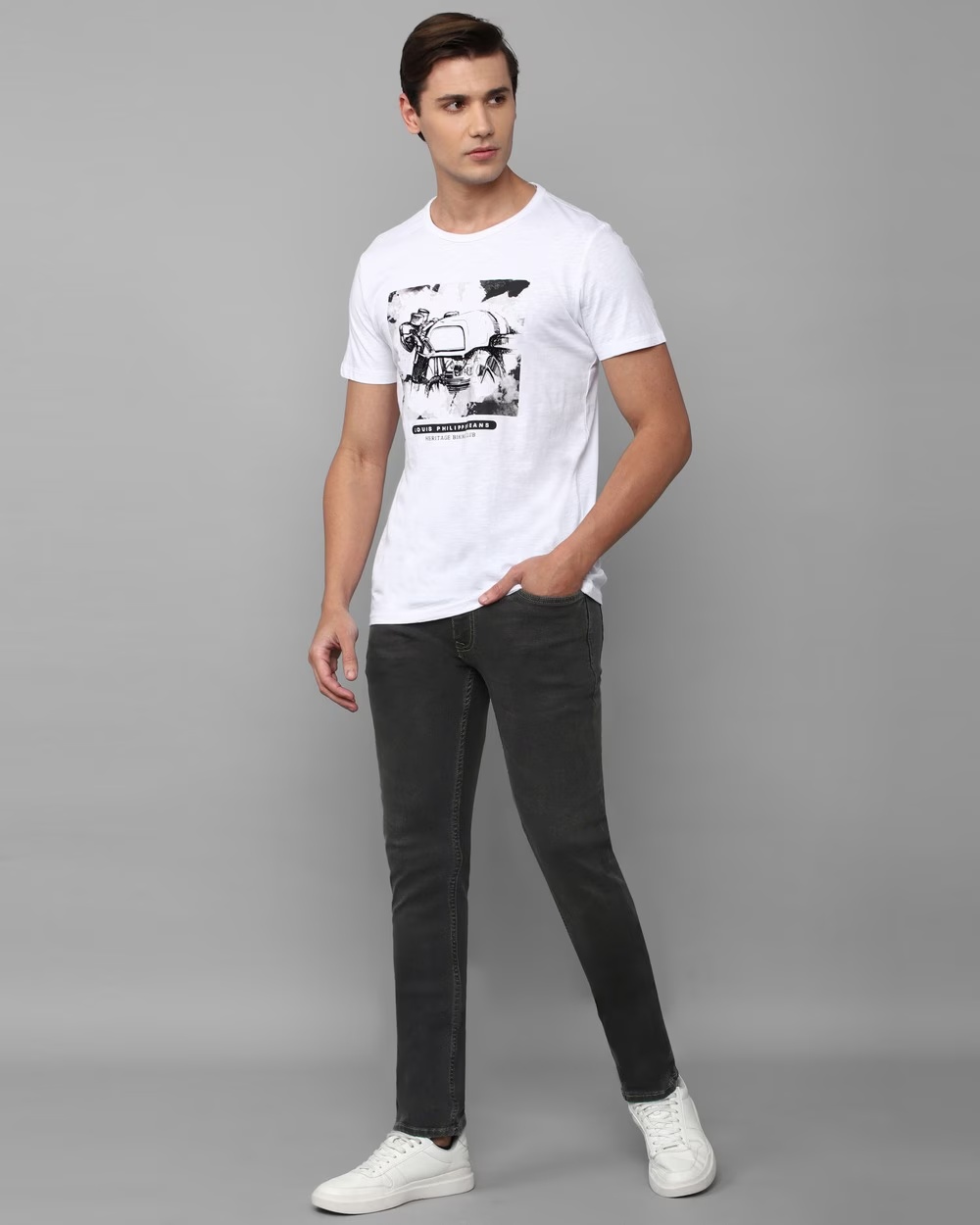 Men Black Dark Super Slim Fit Jeans-Black