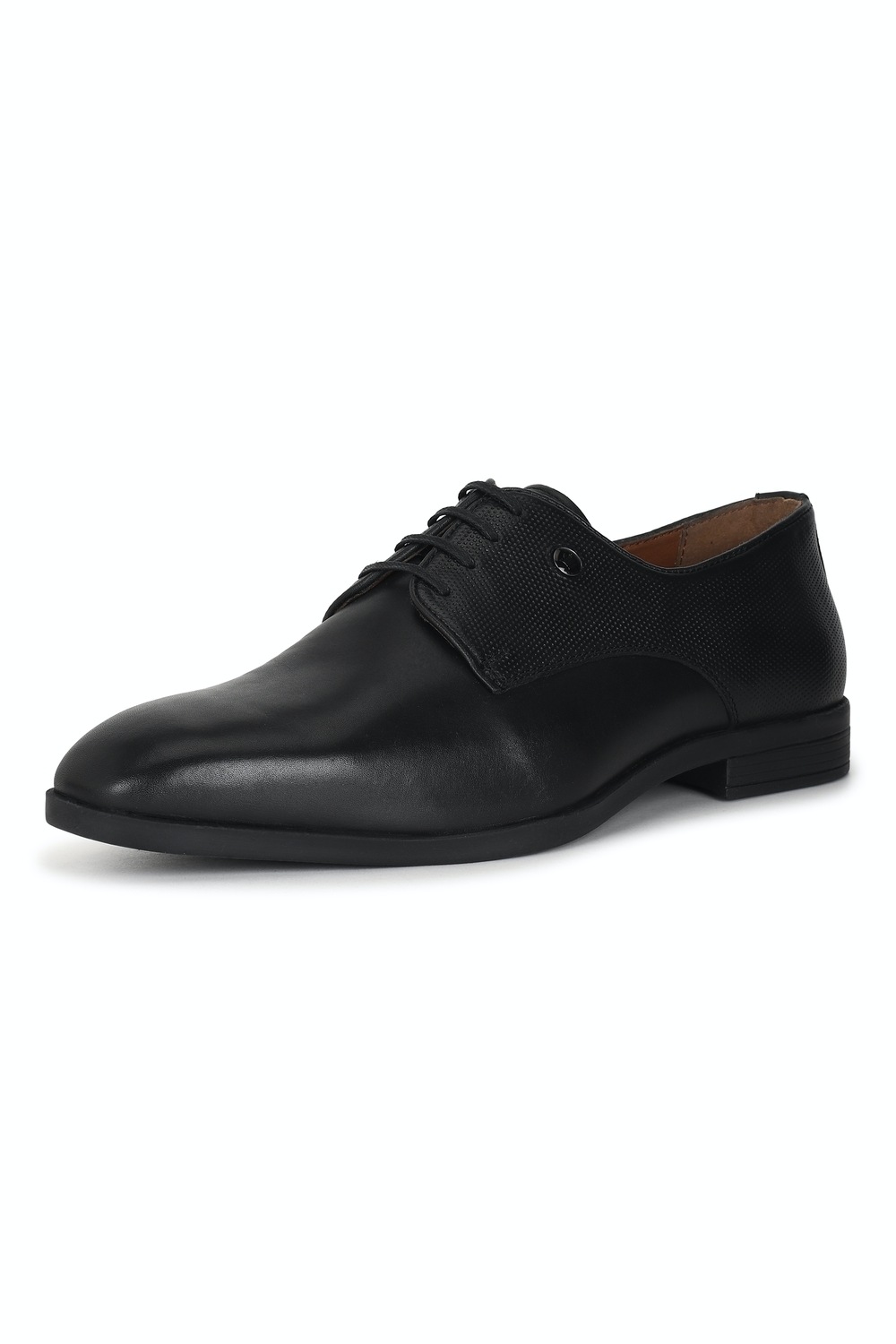 Louis Philippe Men Black Solid Derby Formal Imported Premium Leather Light Weight Breathable Lining Slip Resistant Flexible Toe -Black