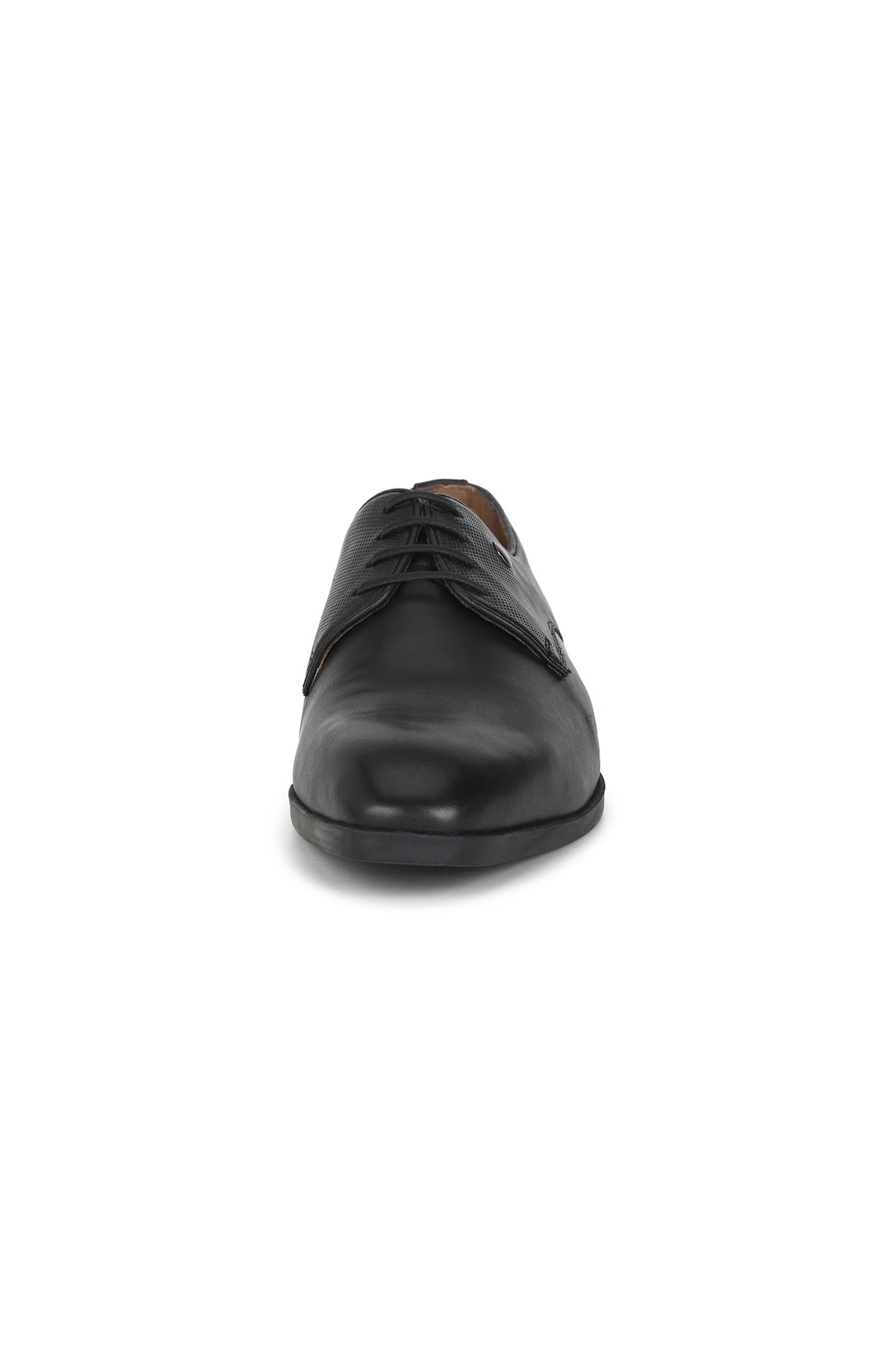 Louis Philippe Men Black Solid Derby Formal Imported Premium Leather Light Weight Breathable Lining Slip Resistant Flexible Toe -Black