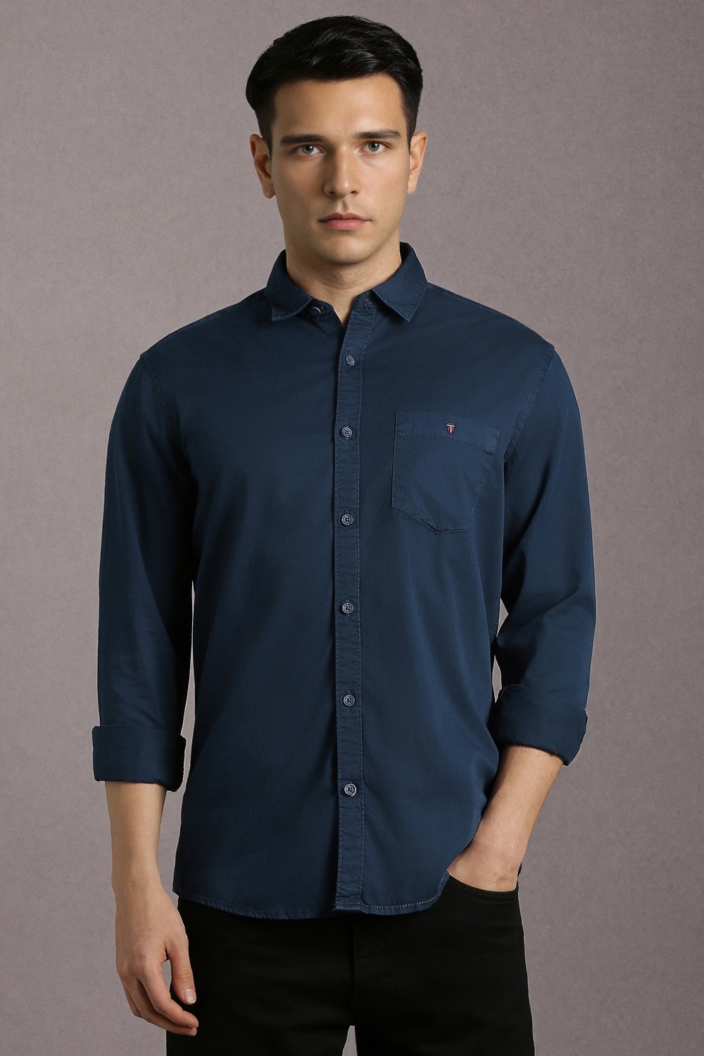 Men Navy Slim Fit Solid Full Sleeves Casual Shirt-Navy 1 53914-men-navy-slim-fit-solid-full-sleeves-casual-shirt-navy-1.jpg