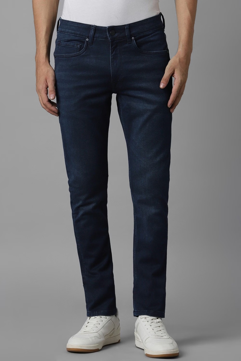 Men Navy Dark Super Slim Fit Jeans-Navy