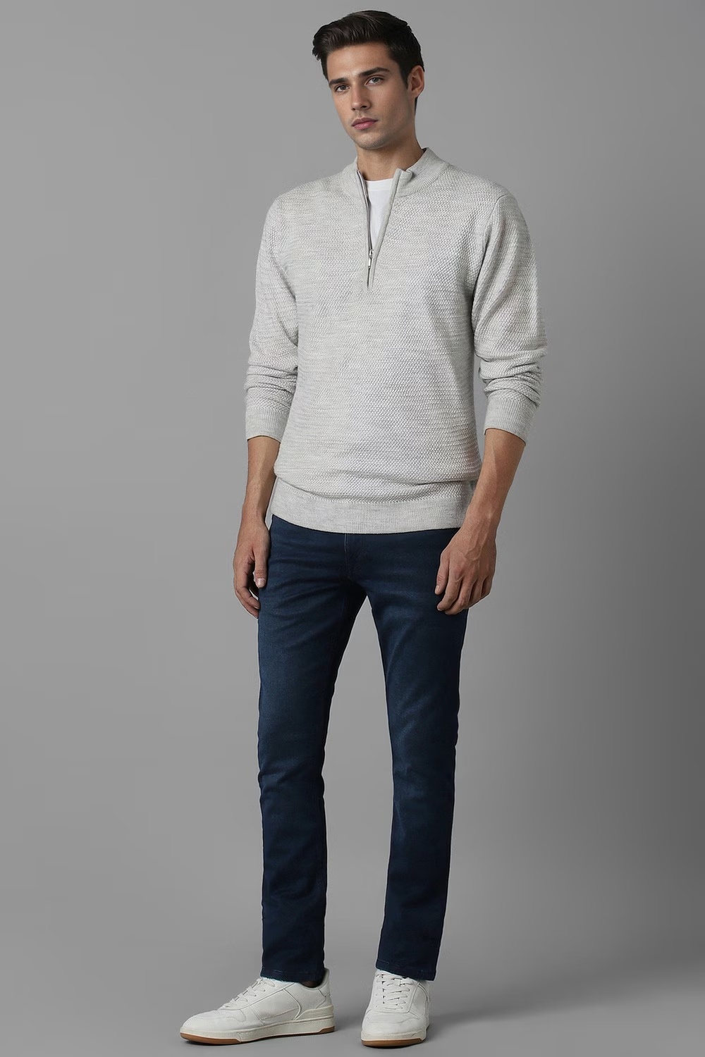 Men Navy Dark Super Slim Fit Jeans-Navy