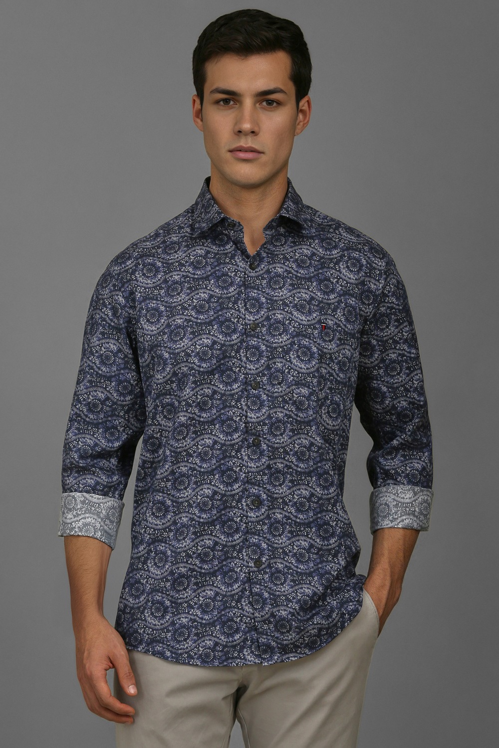 Men Navy Slim Fit Print Full Sleeves Casual Shirt-Navy 1 54731-men-navy-slim-fit-print-full-sleeves-casual-shirt-navy-1.jpg