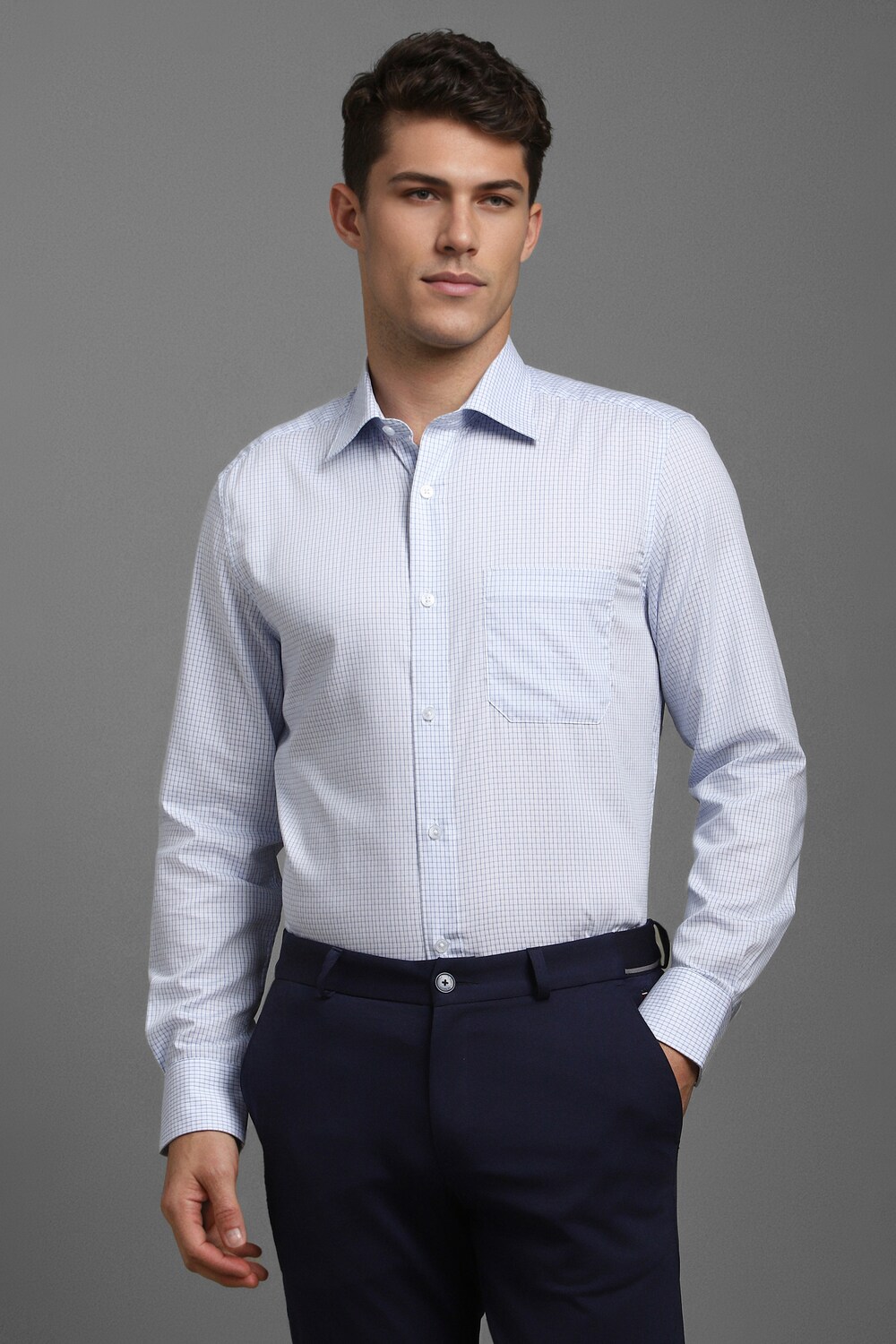 Men Blue Classic Fit Check Full Sleeves Formal Shirt-Blue 1 55093-men-blue-classic-fit-check-full-sleeves-formal-shirt-blue-1.jpg