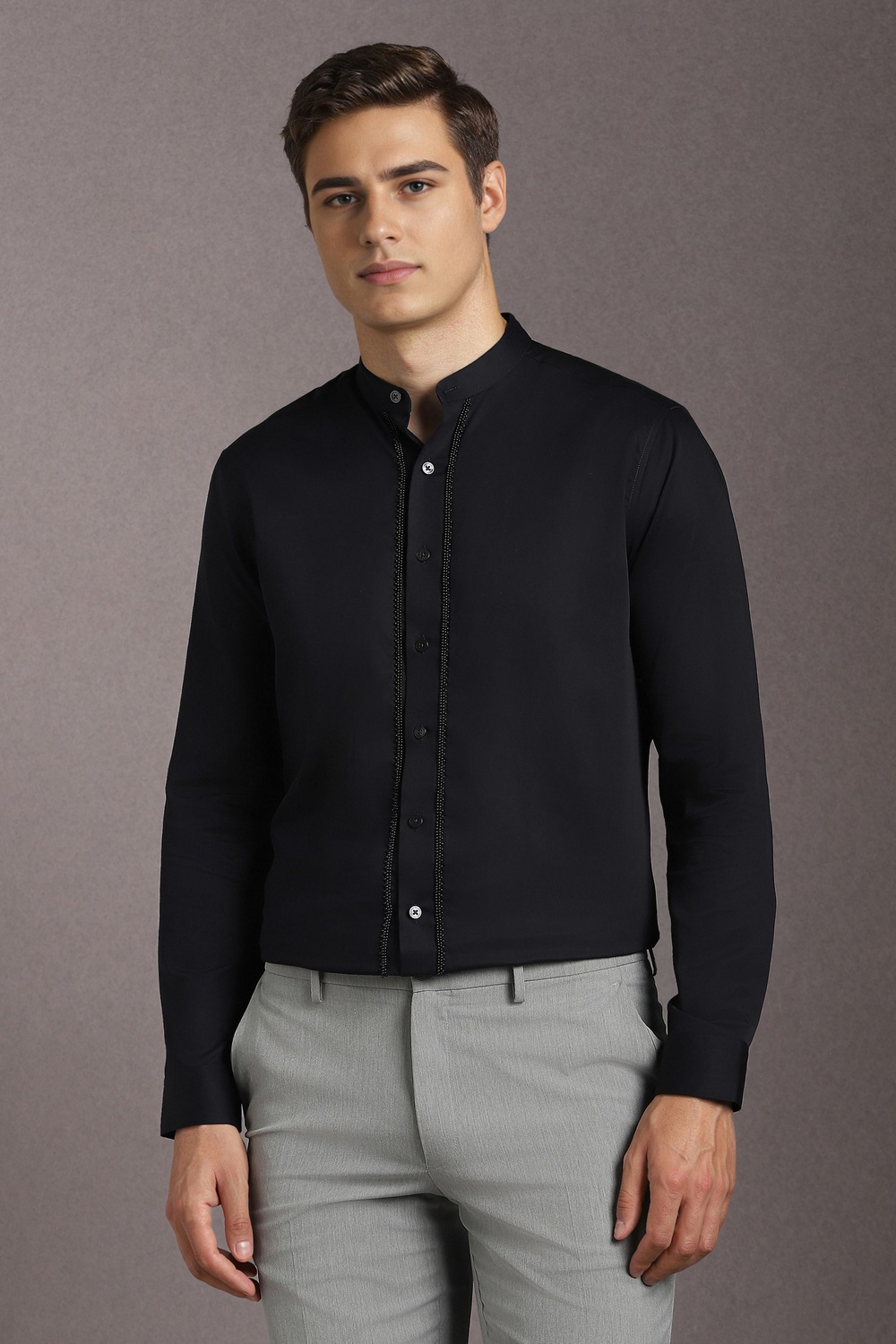 Men Black Embellished Full Sleeves Formal Shirt-Black 1 55116-men-black-embellished-full-sleeves-formal-shirt-black-1.jpg