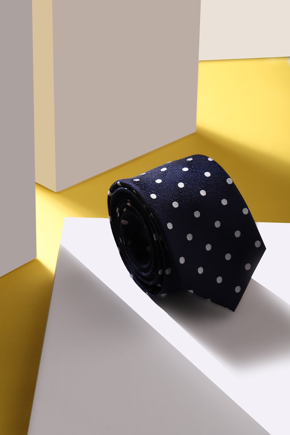 Men Navy Dots Tie-Navy