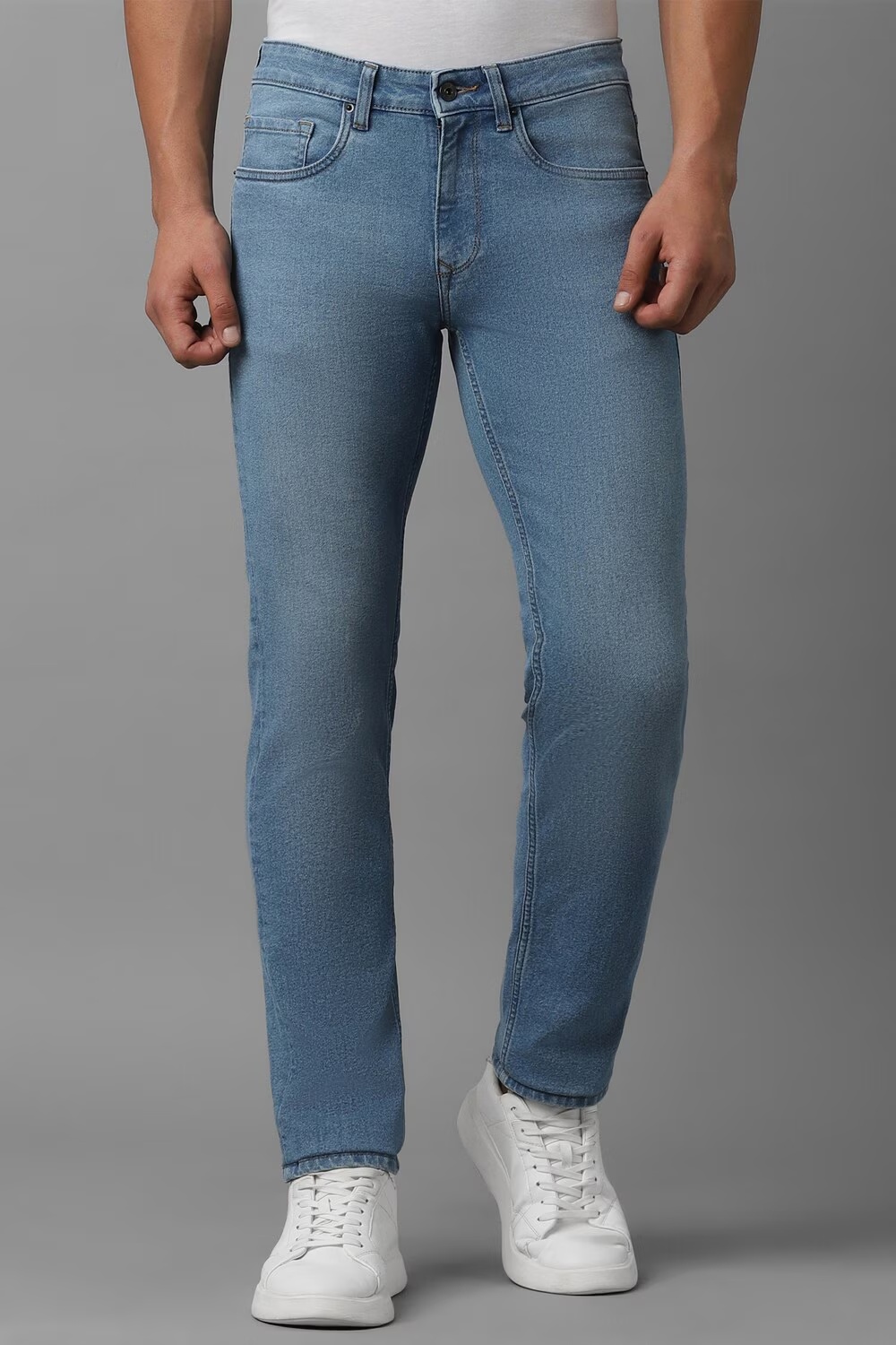 Men Blue Mid Slim Fit Jeans-Blue