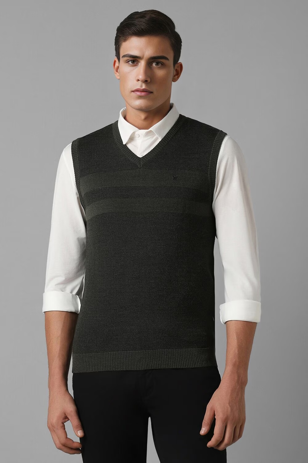 Men Grey Stripe V Neck Sleeveless Sweater-Grey 1 56951-men-grey-stripe-v-neck-sleeveless-sweater-grey-1.jpg
