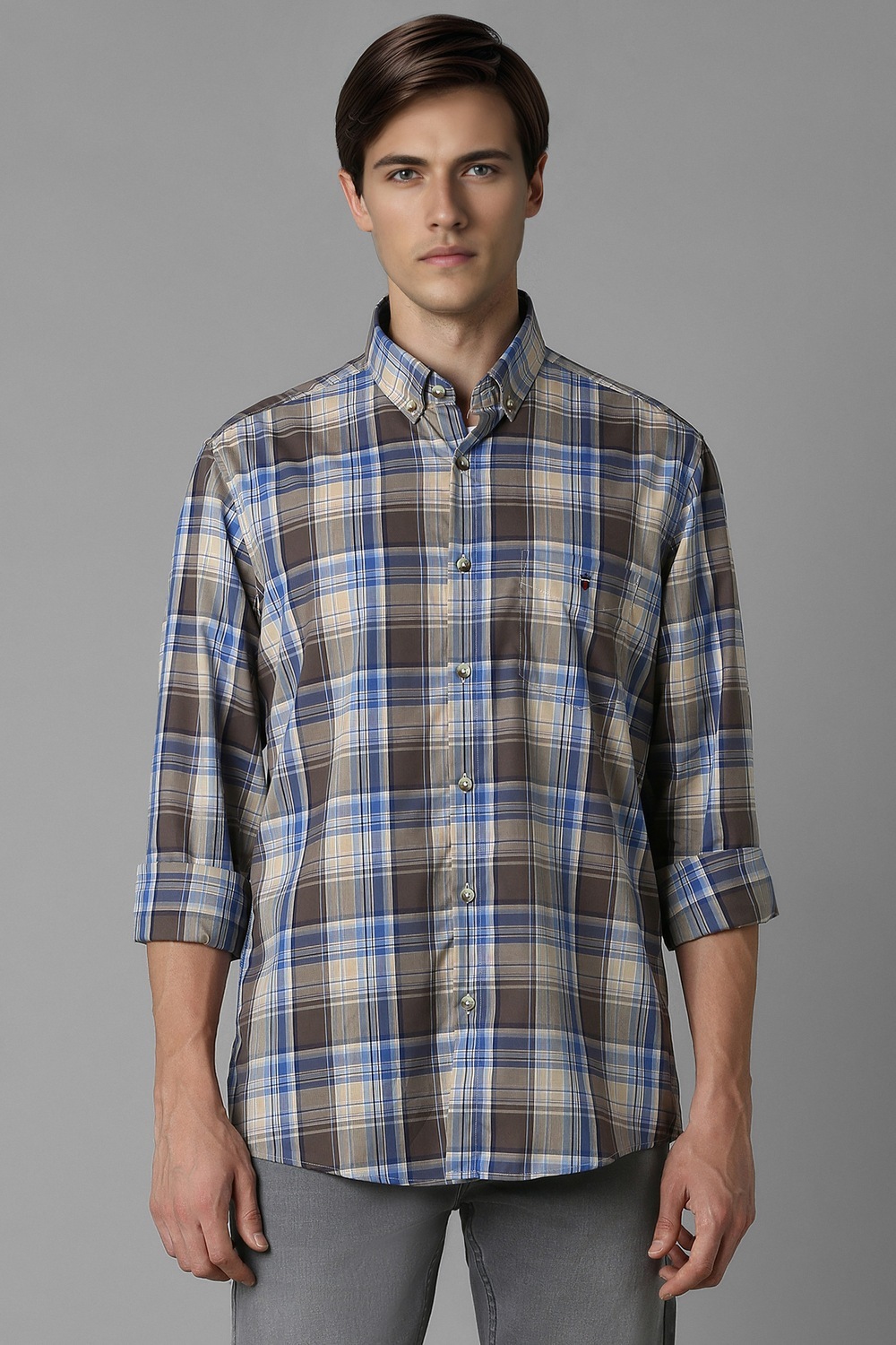 Men Multi Check Full Sleeves Casual Shirt-Multi