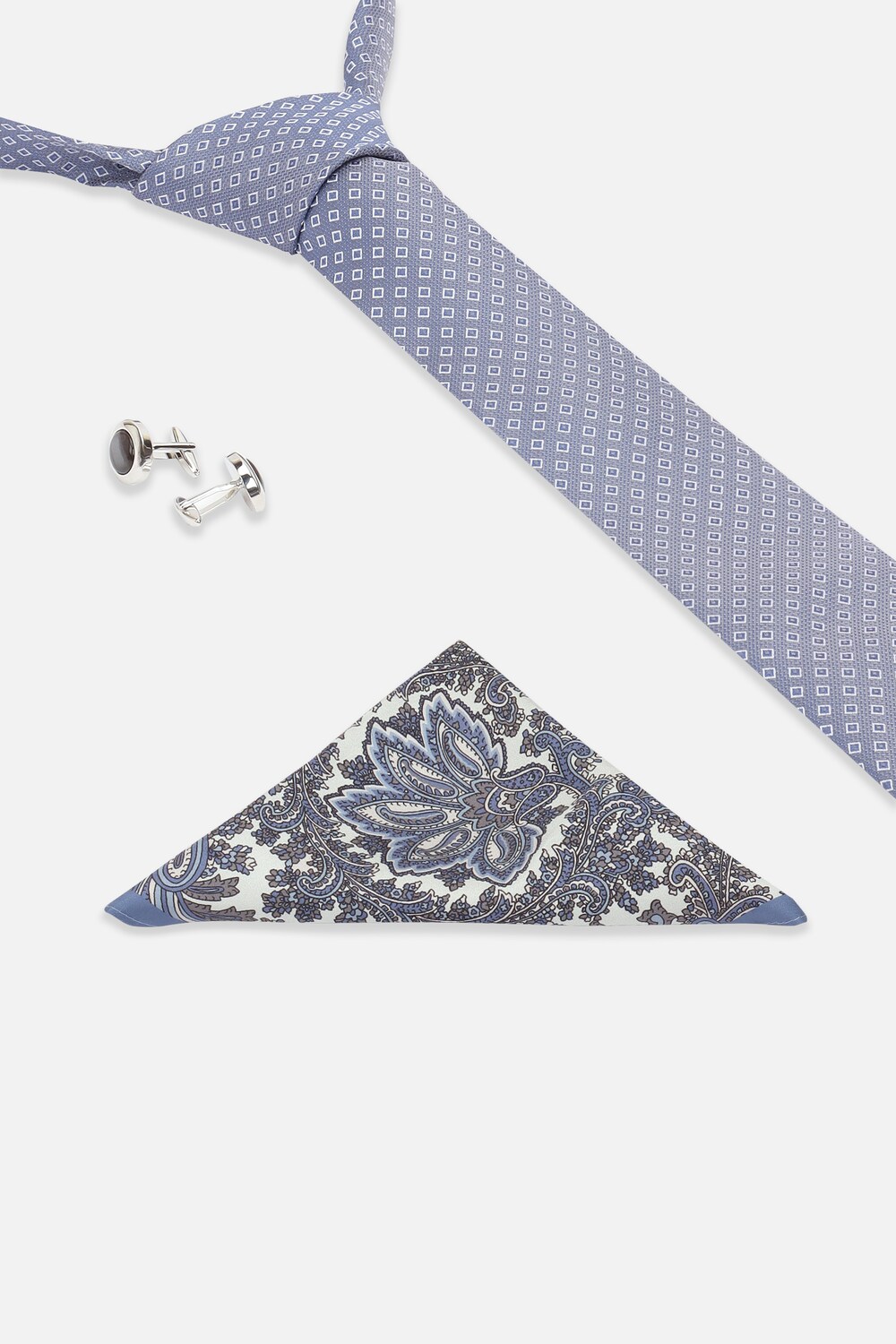 Men Blue Embroidered Tie Pocket Square And Cufflink-Blue 1 58164-men-blue-embroidered-tie-pocket-square-and-cufflink-blue-1.jpg