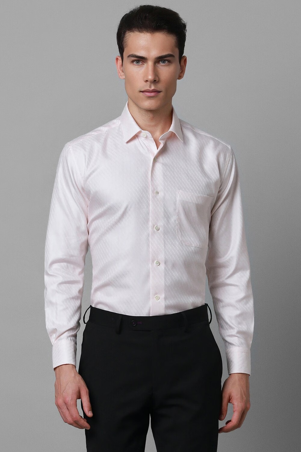 Men Pink Classic Fit Print Full Sleeves Formal Shirt-Pink