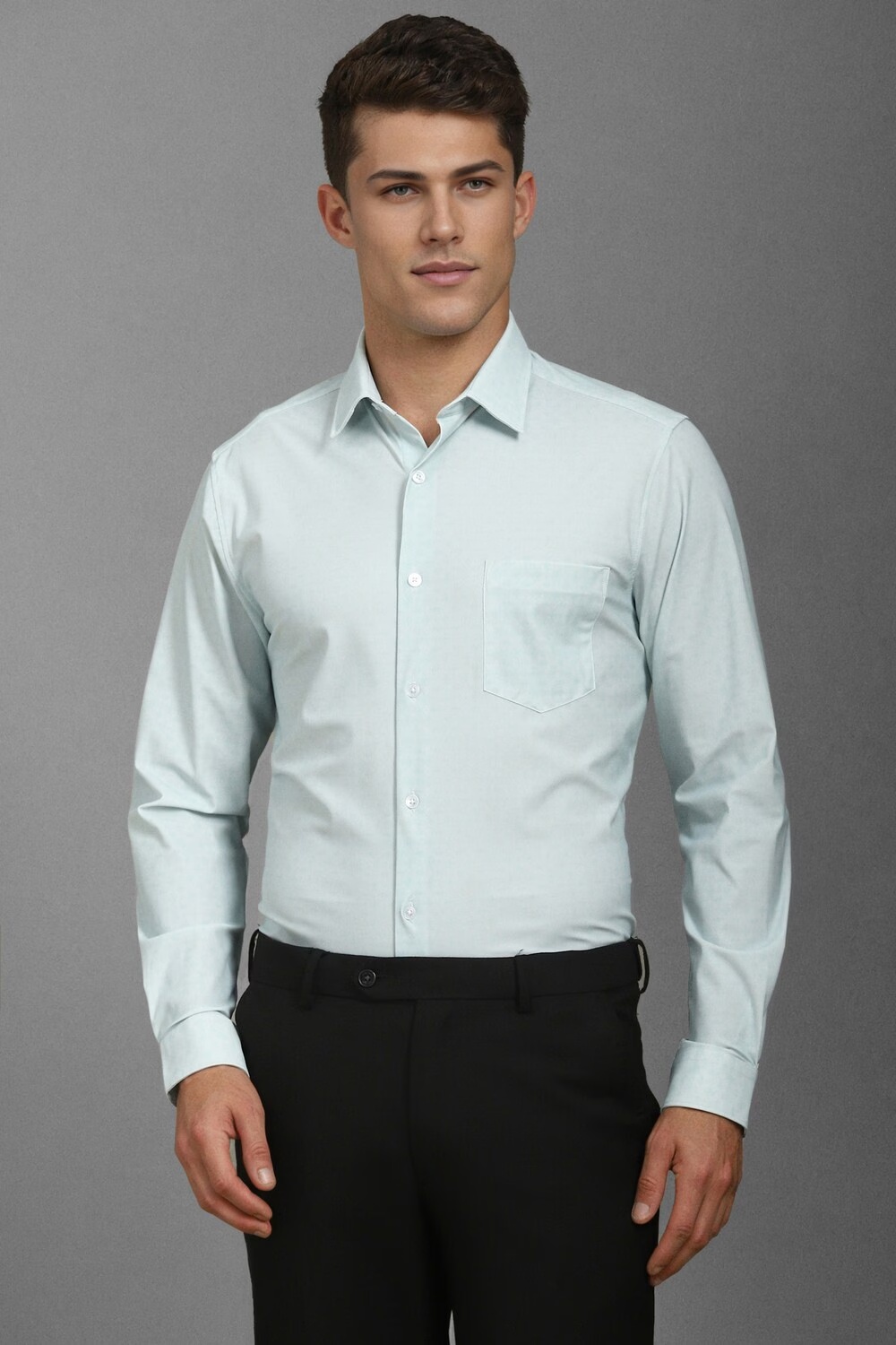 Men Green Slim Fit Print Full Sleeves Formal Shirt-Green 1 58275-men-green-slim-fit-print-full-sleeves-formal-shirt-green-1.jpg
