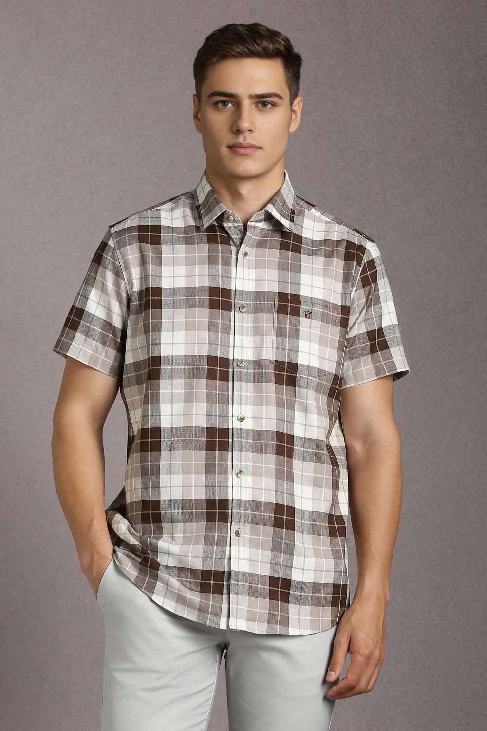Men Multicolor Check Half Sleeves Casual Shirt-Multicolor