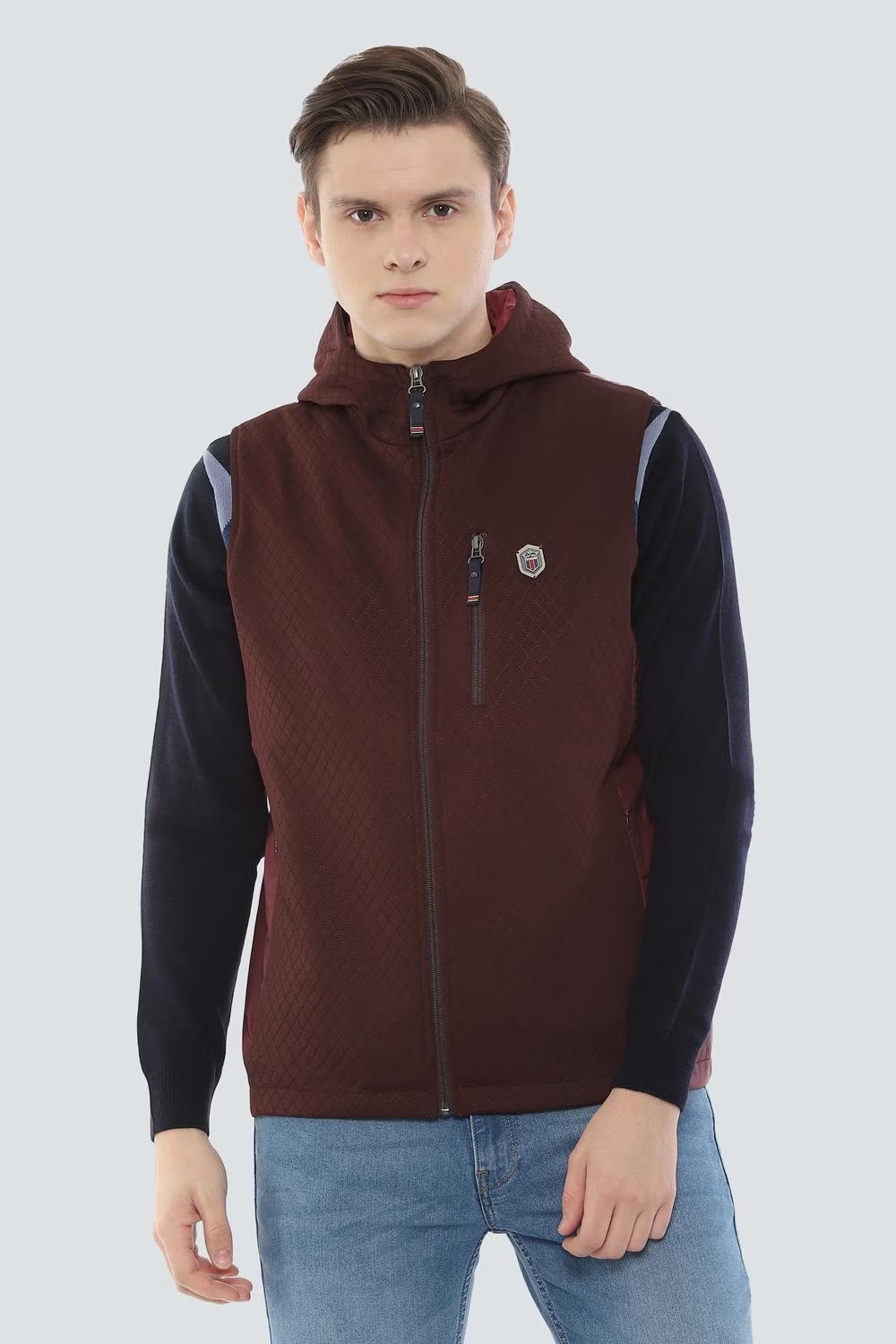 Men Leisure Sport Brown Solid Jackets-Brown