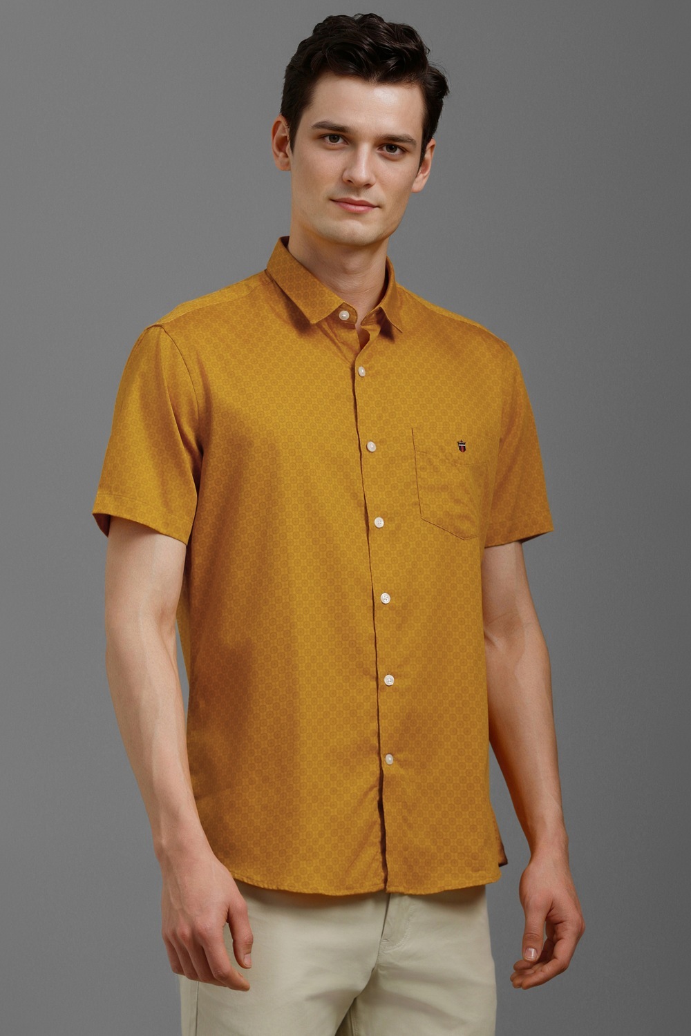 Men Yellow Super Slim Fit Print Half Sleeves Casual Shirt-Yellow 1 58839-men-yellow-super-slim-fit-print-half-sleeves-casual-shirt-yellow-1.jpg