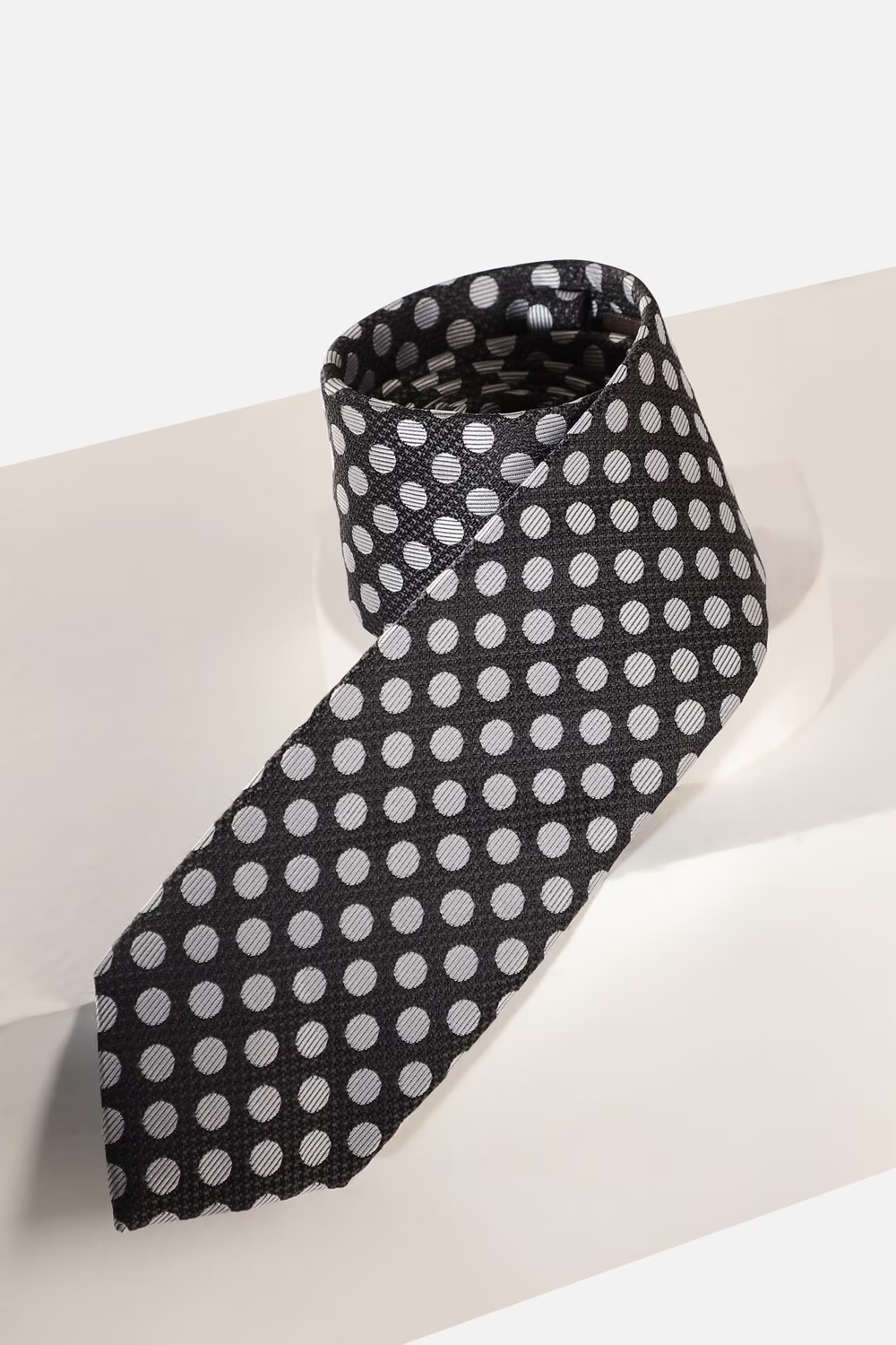 Men Black Embroidered Tie-Black