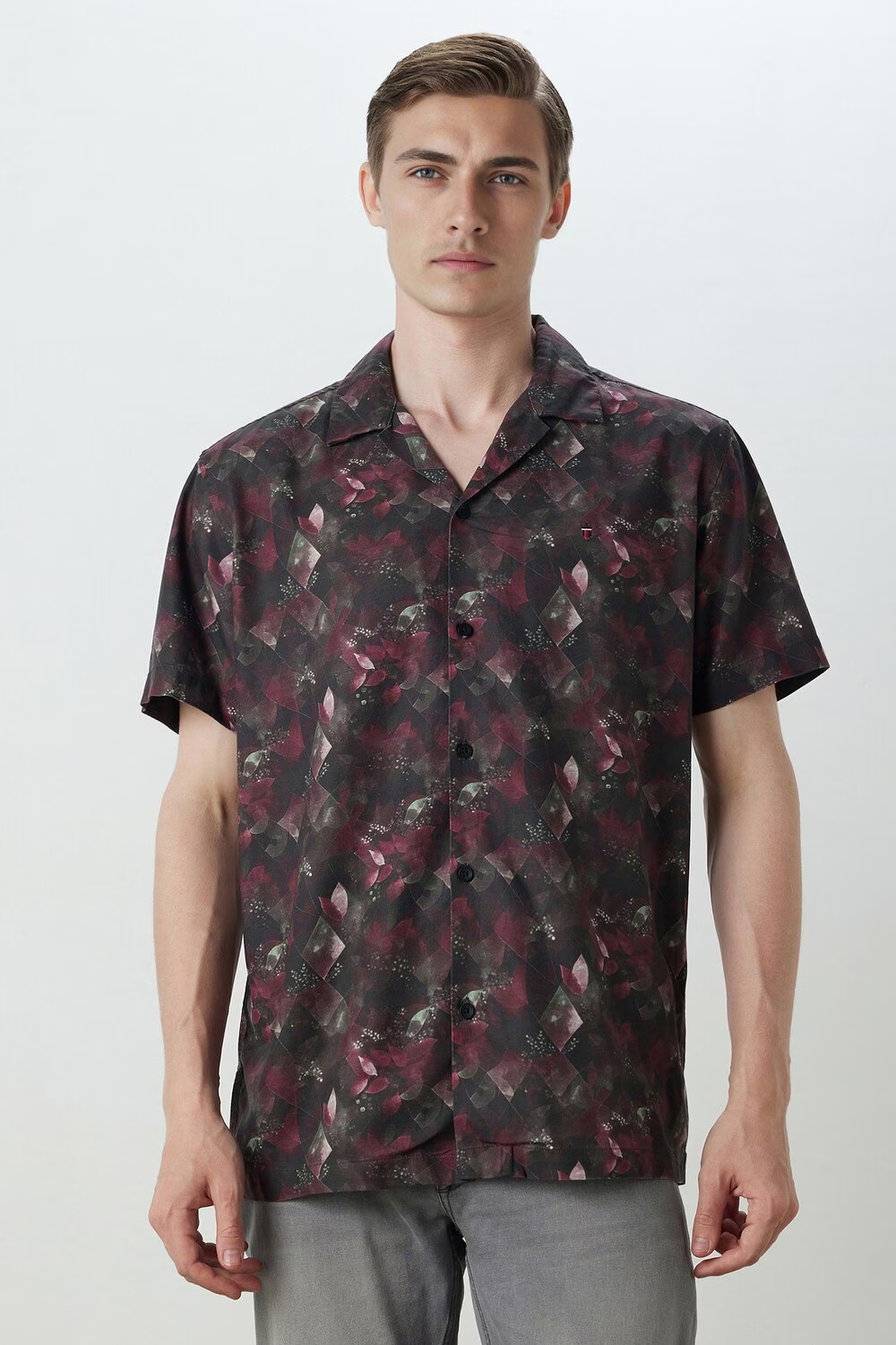 Men Brown Slim Fit Print Half Sleeves Casual Shirt-Brown 1 59658-men-brown-slim-fit-print-half-sleeves-casual-shirt-brown-1.jpg
