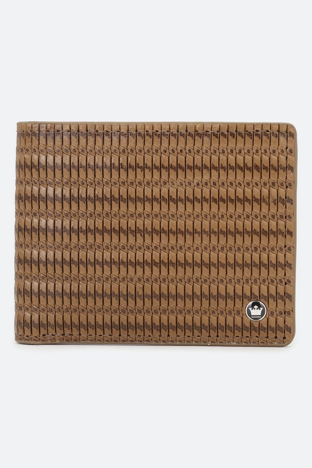 Men Textured Tan Leather Bifold Wallet-Tan
