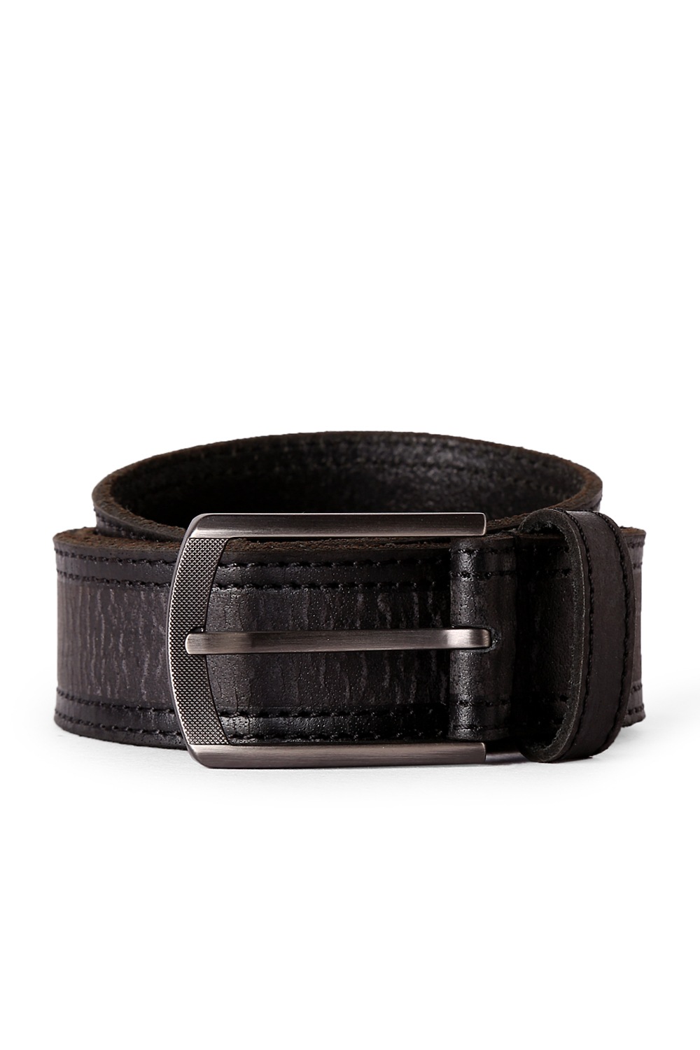 Men Brown Leather Business Casual Belt-Brown