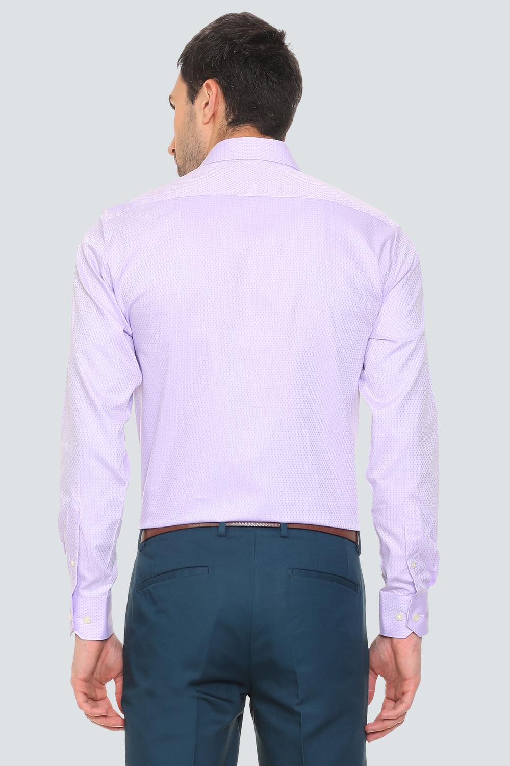 Men Purple Textured Full Sleeves Formal Shirt-Purple