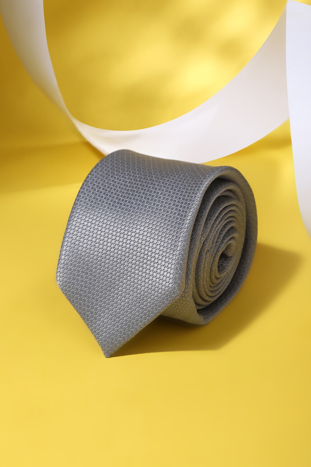 Men Grey Embroidered Tie-Grey