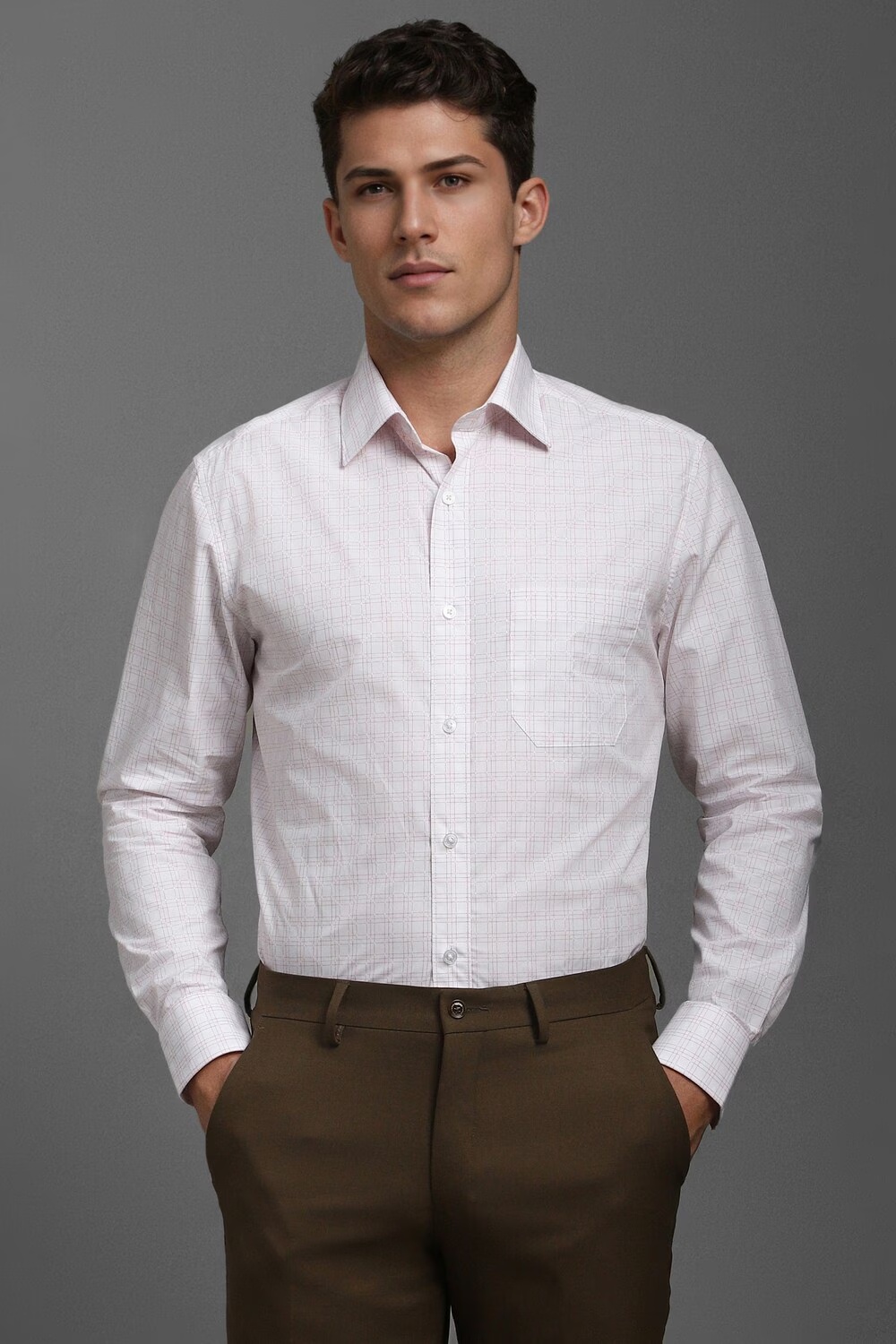 Men White Classic Fit Check Full Sleeves Formal Shirt-White 1 60330-men-white-classic-fit-check-full-sleeves-formal-shirt-white-1.jpg
